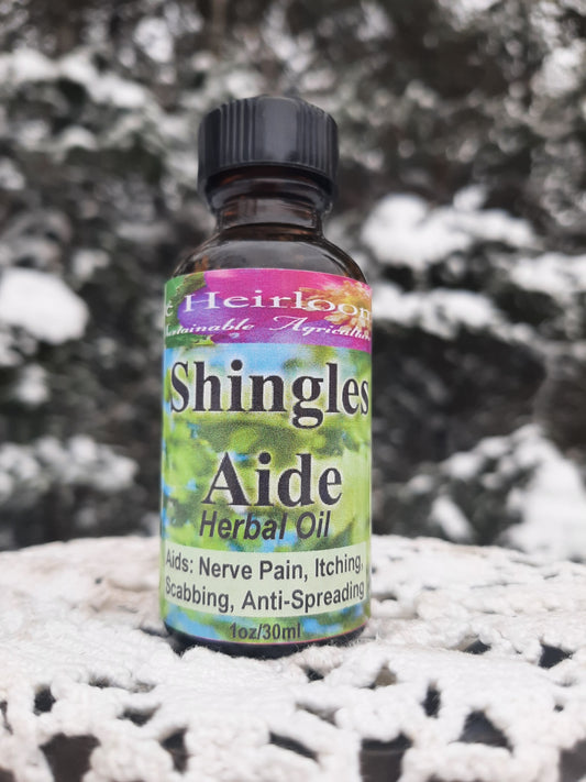SHINGLES AIDE, Herbal Oil, Shingles Nervine Pain, Shingles Itch, Shingles Support