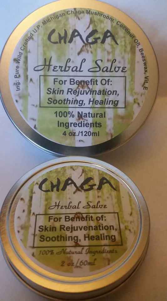 CHAGA MUSHROOM, Herbal Salve, Chaga Remedy, Skin Moisturizing Repair, Acne, Anti-Aging